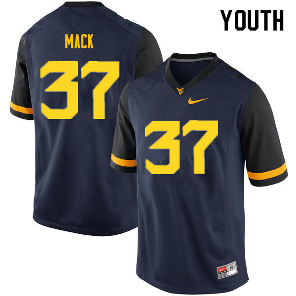 NCAA Youth Kolby Mack West Virginia Mountaineers Navy #37 Nike Stitched Football College Authentic Jersey FA23K17EM